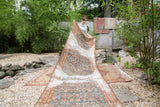 Antique Malayer rug runner's aqua blue-green allover floral motif and visible foundation etching.