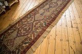 Natural sand original side cord selvage and red patterned border of antique Serab runner.