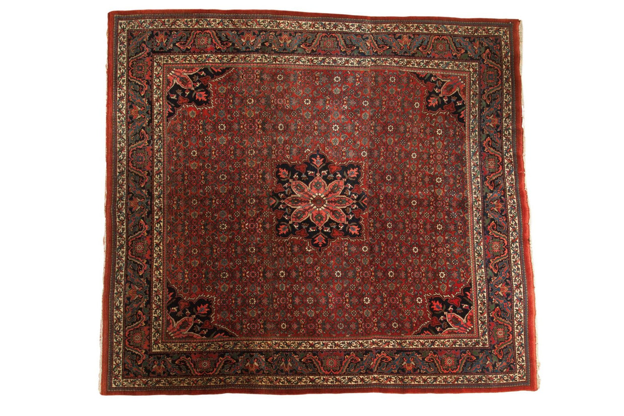 Vintage Fragmented Bijar Square Carpet