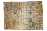 Vintage Bakhtiari carpet with allover panel garden design in ivory, blue, and brown, 7'5