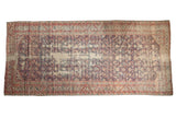 Antique Karabagh runner, late 19th century, with Herati mahi and vine motifs. Navy, madder red, ivory patina, 6'2