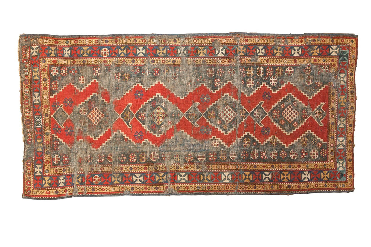 3.5x7.5 Antique Kazak Rug Runner // ONH Item sm001294