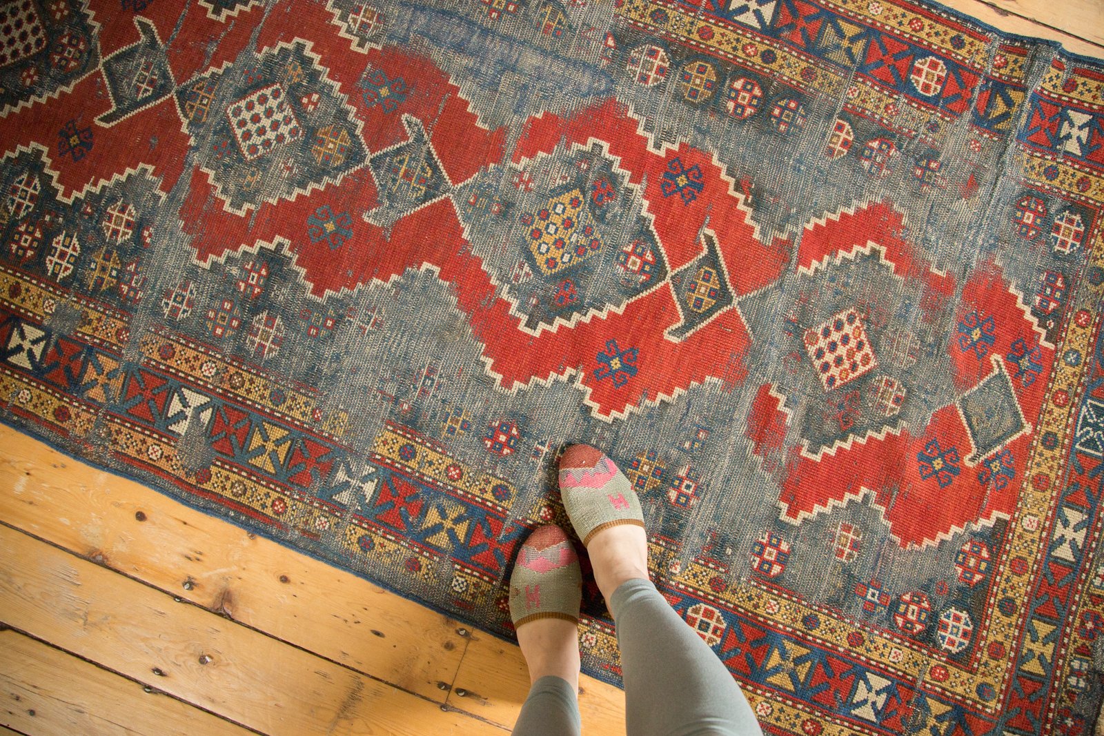 3.5x7.5 Antique Kazak Rug Runner // ONH Item sm001294 Image 1