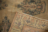 Antique Persian Doroksh rug corner, showcasing foundation, corduroy wear, and intricate boteh designs.