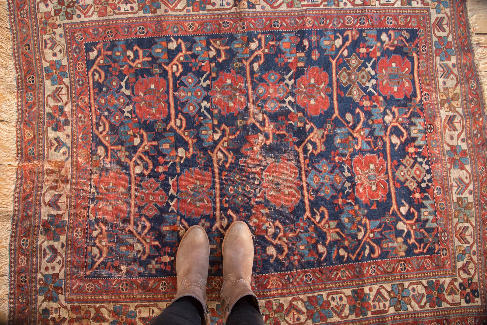 4.5x5.5 Antique Afshar Square Rug // ONH Item sm001313 Image 1