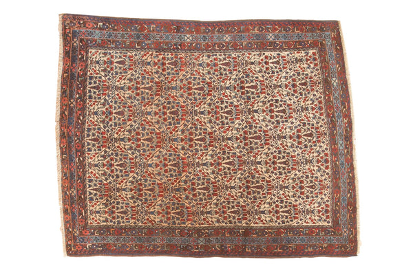 5x6.5 Vintage Kurdish Bijar Rug // ONH Item sm001329