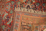 Hand knotted Antique Kurdish Bijar rug: visible herati pattern, fringe, and tight weave.