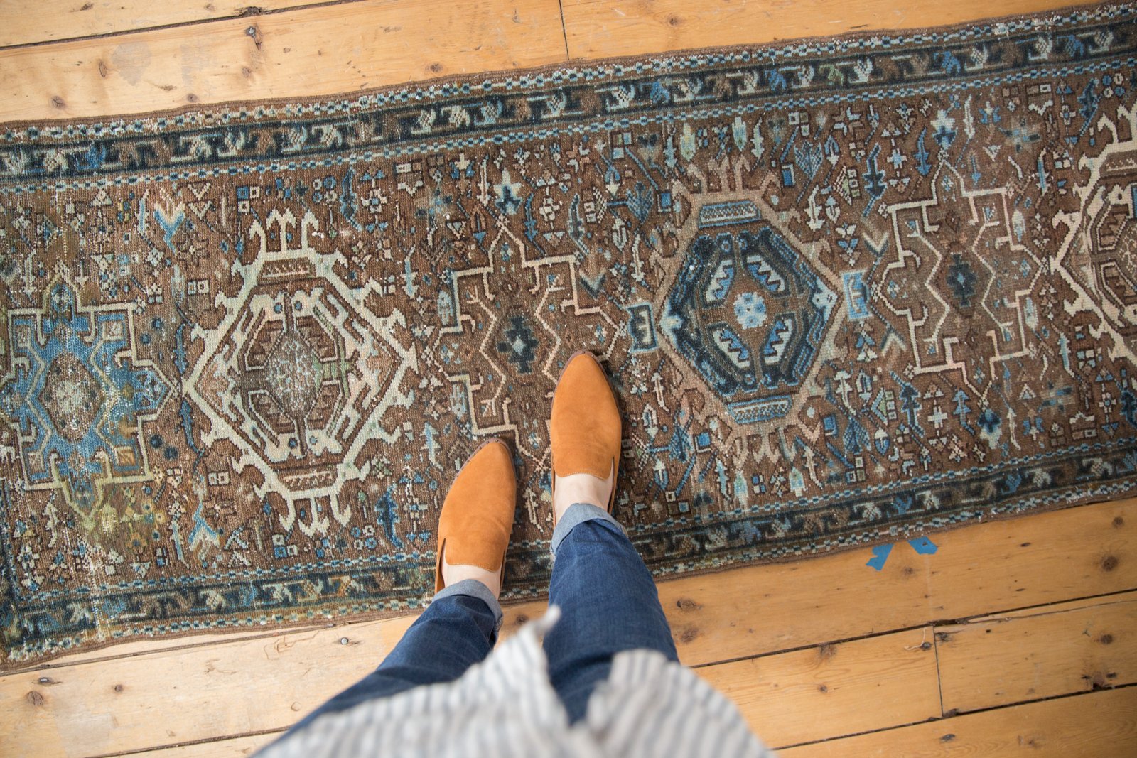  Vintage Distressed Karaja Rug Runner / Item sm001332 image 2