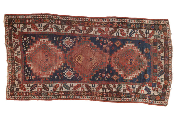 3.5x7 Antique Kazak Rug Runner // ONH Item sm001338