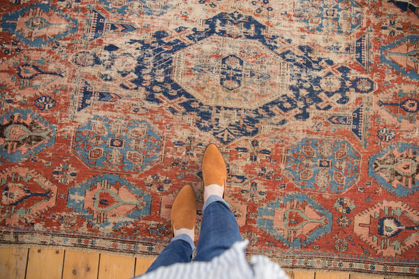 Antique Soumac Fragment Square Carpet