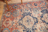 Worn texture and exposed foundation on an antique Caucasian Soumac fragment, circa 1890s.