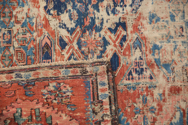 Antique Soumac Fragment Square Carpet