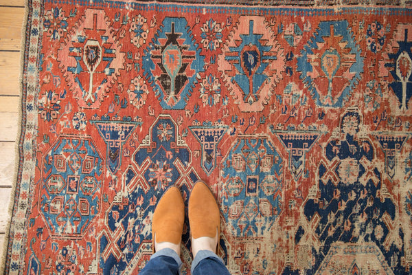 Antique Soumac Fragment Square Carpet