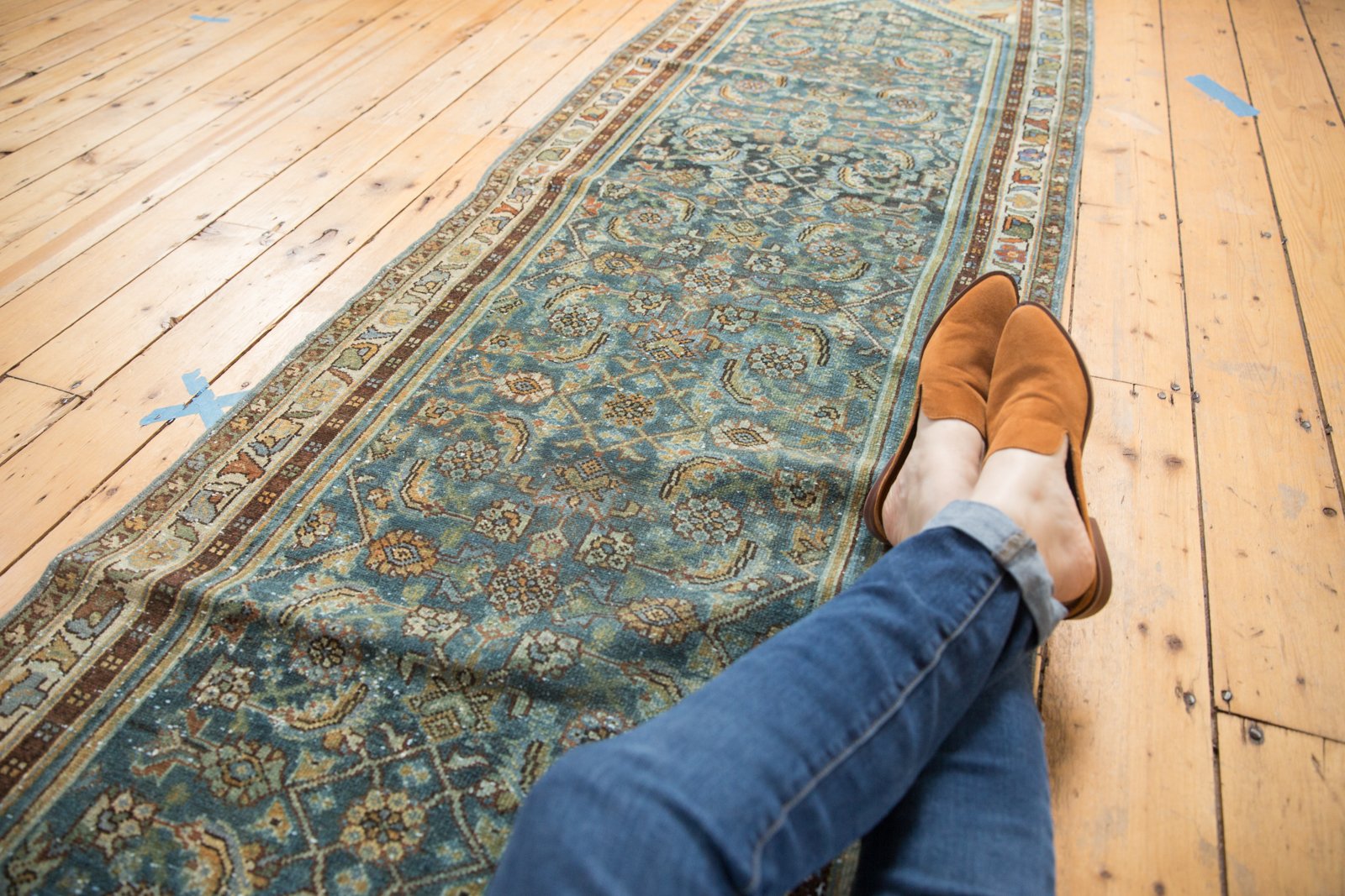 3x10.5 Vintage Distressed Hamadan Rug Runner // ONH Item sm001347 Image 1