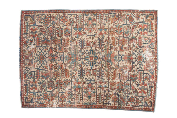 5x7 Vintage Distressed Heriz Fragment Carpet // ONH Item sm001348