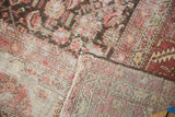 Worn pile and visible foundation of an antique Karabagh runner, showing intricate weave structure.