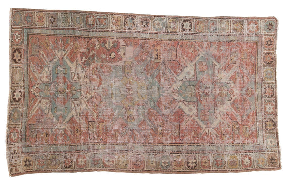 4'9" x 7'9" Antique Distressed Caucasian Soumac Rug / Item sm001369 image 1