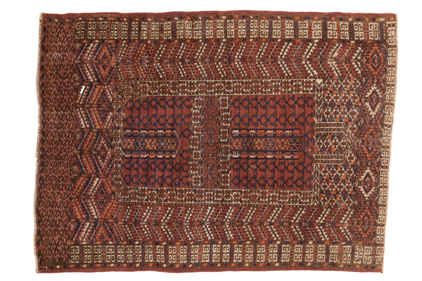 3.5x5 Vintage Turkmen Rug // ONH Item sm001371