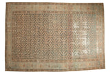 Distressed hand-knotted Malayer carpet, faded blues, blush, and brown Herati motif, 7' x 10'2