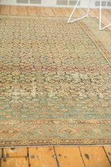 Vintage Distressed Malayer carpet showing abrashes, rhythmic herati pattern, and foundation wear.