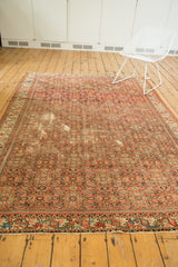 Fringed end showing delicate meandering inner and outer Hamadan borders, brick red, ivory.