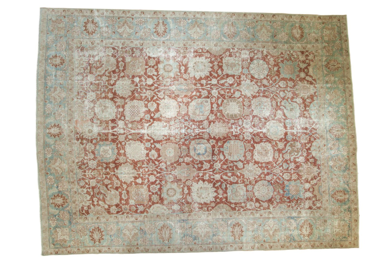 9.5x12.5 Vintage Distressed Tabriz Carpet // ONH Item sm001388