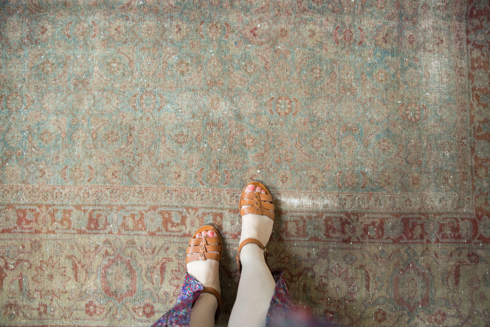 10x11 Vintage Distressed Tabriz Square Carpet // ONH Item sm001389 Image 1