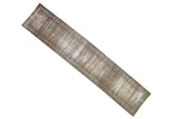 Distressed Serbend runner rug, terracotta and sky blue boteh pattern, 2'10