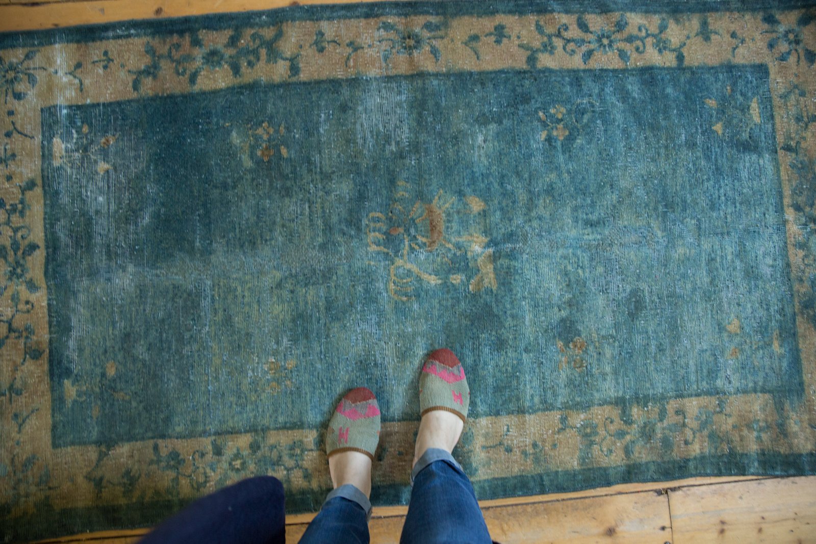  Vintage Distressed Peking Rug / Item sm001406 image 2