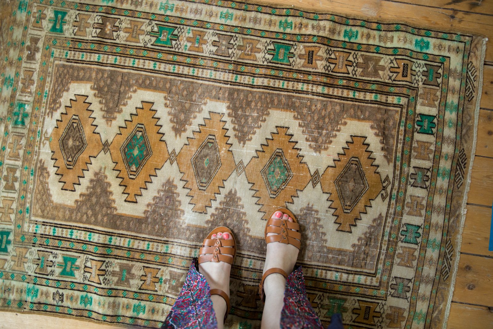 Vintage Distressed Jaldar Rug