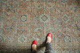 Distressed Mahal carpet, allover Herati palmette pattern, with mostly even wear.