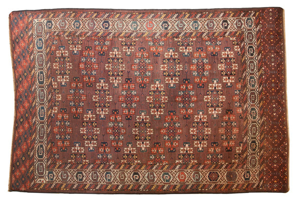 6.5x10 Antique Turkmen Carpet // ONH Item sm001422