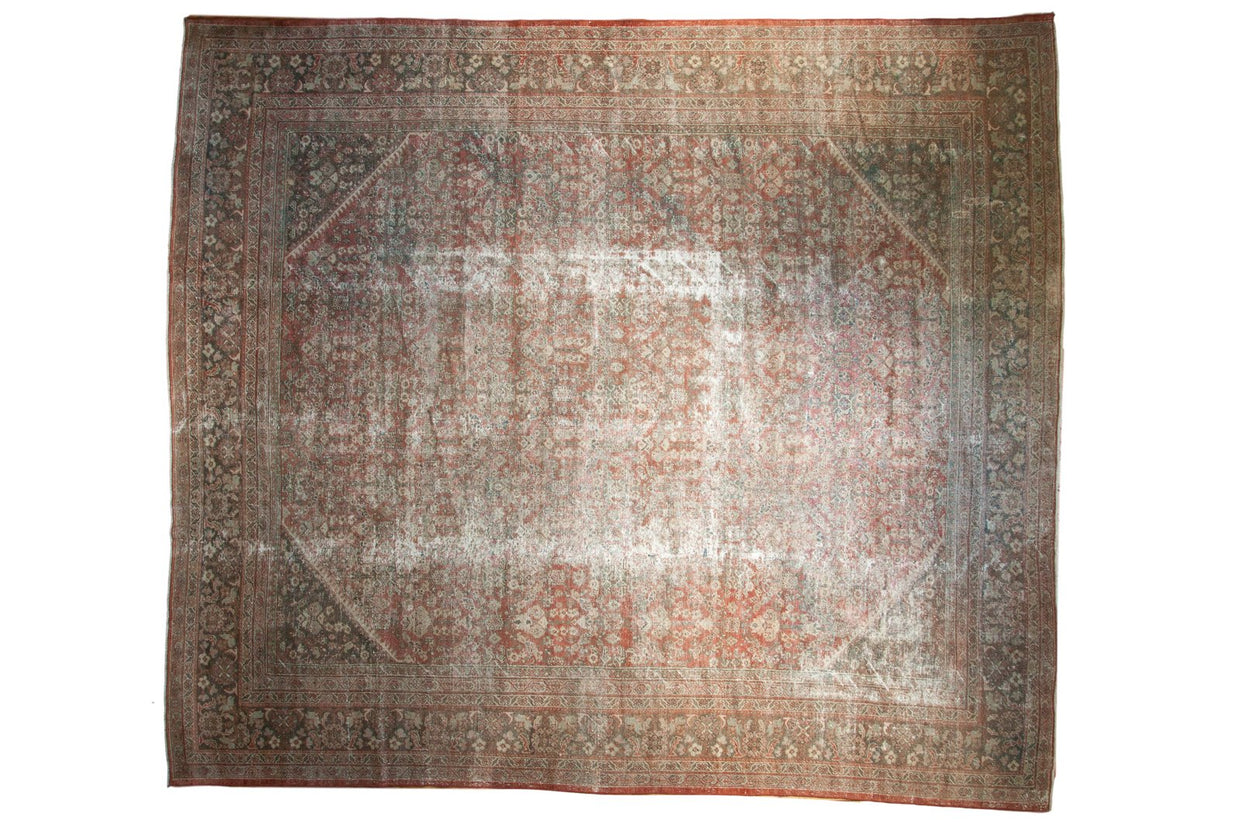 12x13.5 Vintage Distressed Mahal Square Carpet // ONH Item sm001426