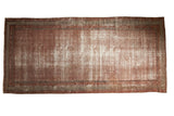 Antique distressed Mir Serbend carpet, allover boteh motif, rich faded red and ivory.