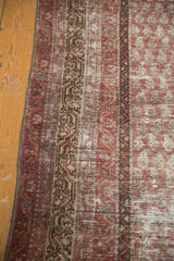 Antique distressed Mir Serbend carpet detail showing geometric border and faded pile.