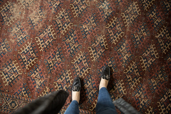 6.5x11 Antique Turkmen Carpet // ONH Item sm001447 Image 1