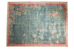 8x10.5 Vintage Distressed Art Deco Carpet // ONH Item sm001454