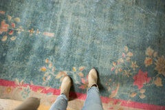 8x10.5 Vintage Distressed Art Deco Carpet // ONH Item sm001454 Image 1