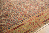 Distressed Herati field pattern and intricate border of an antique Malayer runner.