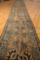 Antique Persian Yazd runner: Safavid-inspired palmettes and florals with mostly even wear.