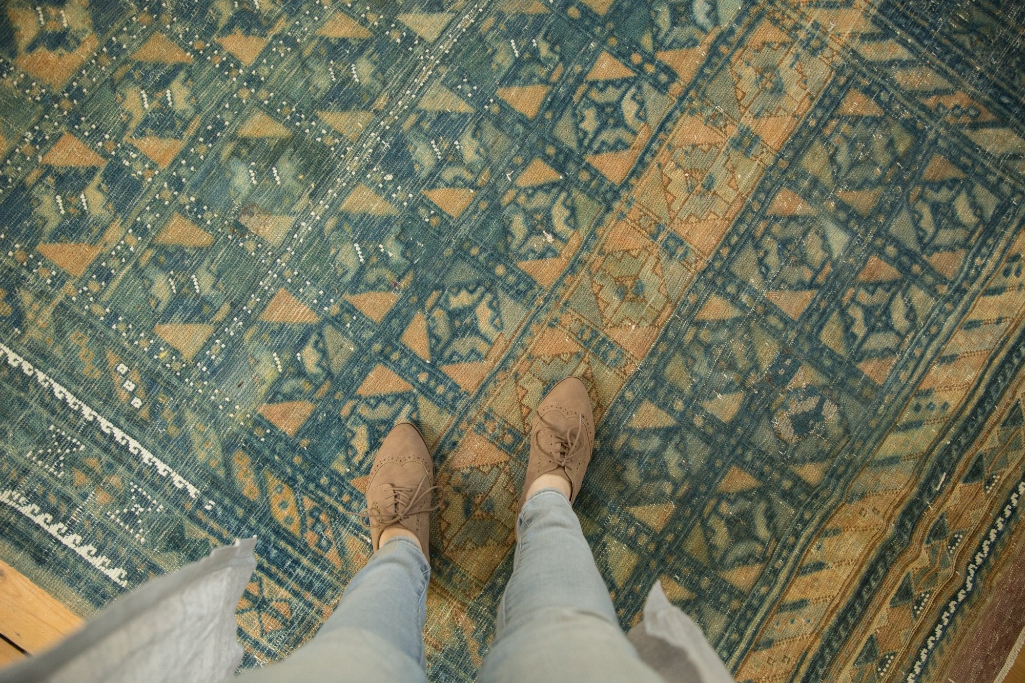 6x9.5 Vintage Distressed Belouch Carpet // ONH Item sm001514 Image 1