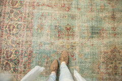 10.5x12 Vintage Distressed Kerman Square Carpet // ONH Item sm001515 Image 2