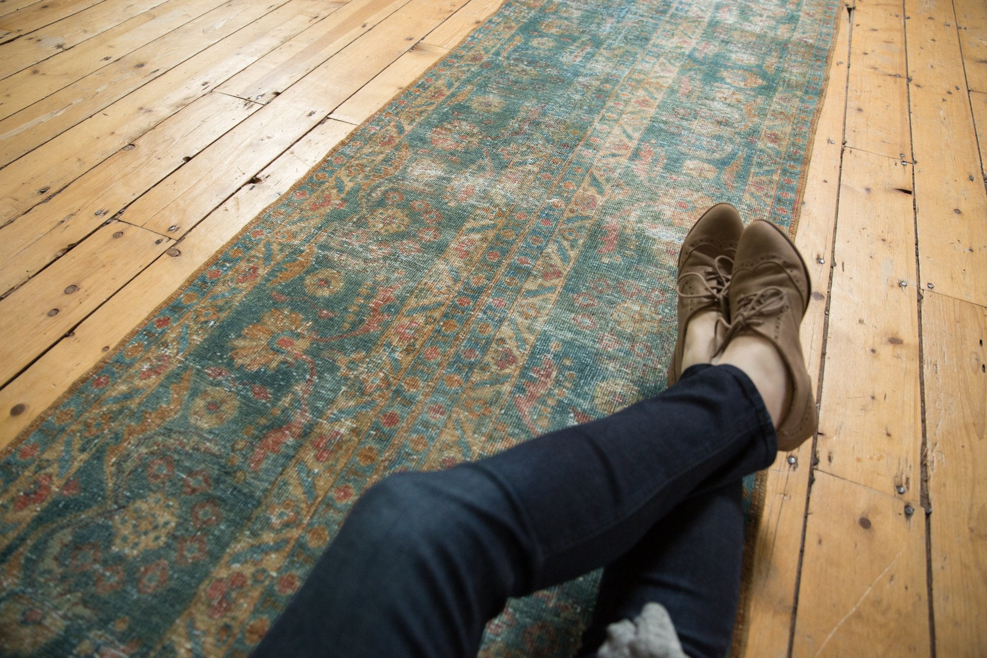 3x11 Vintage Distressed Fragment Mahal Rug Runner // ONH Item sm001517 Image 1