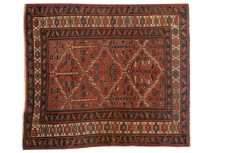 5.5x6 Vintage Kurdish Square Carpet // ONH Item sm001526
