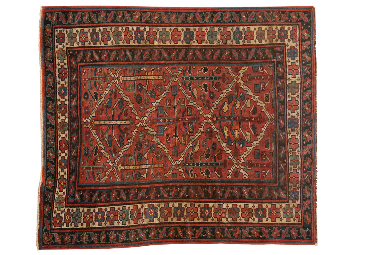 5.5x6 Vintage Kurdish Square Carpet // ONH Item sm001526