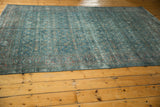 Vintage distressed Tabriz carpet with faded sapphire blue, wine red Herati design.