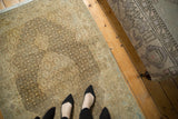 Distressed Vintage Tabriz rug with intricate Herati motif, coffee brown, sand, and subtle pile wear.