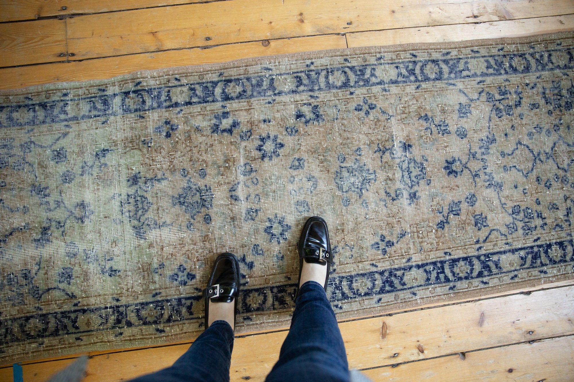 Vintage Distressed Oushak Rug Runner / ONH item sm001540 Image 1