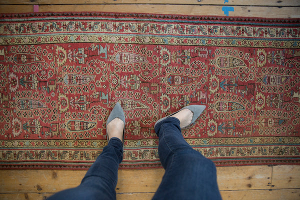 3x14.5 Vintage Distressed Fragment Malayer Rug Runner // ONH Item sm001541 Image 2