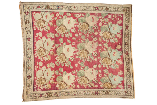 4x4.5 Antique Fragment Karabagh Square Rug // ONH Item sm001542